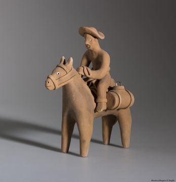 Western - Statue d'Indien sur son cheval cabré