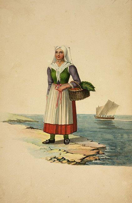 Femme de Plougastel-Daoulas - Album « Costumes du Finistère ». réunit ...